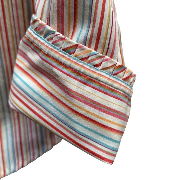 Liz Claiborne Striped Button-Down Shirt – Petite 4 – 100% Cotton – Excellent Con - Picture 4 of 7